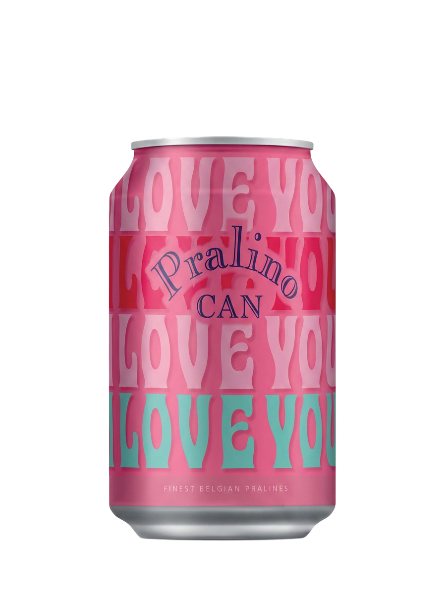 Pralinocan Love You edition — finest Belgian pralines in a can